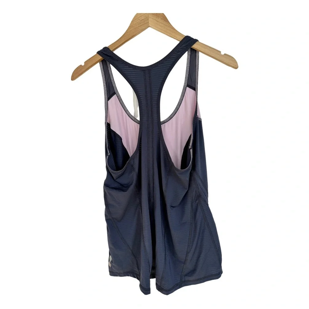 Zella Run Ruched Racerback Tank Top Adjustable Ruching Size Large - Picture 10 of 16